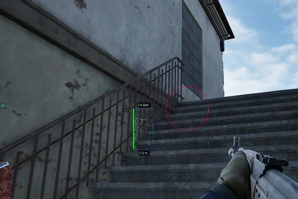 Wardogs skeleton ESP overlay on player targets